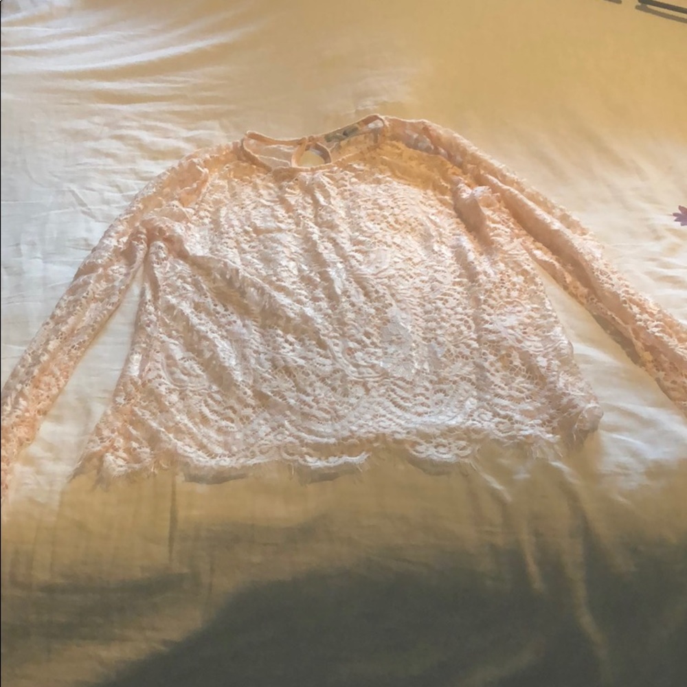 Charlotte Russe See-Through All Over Lace Shirt